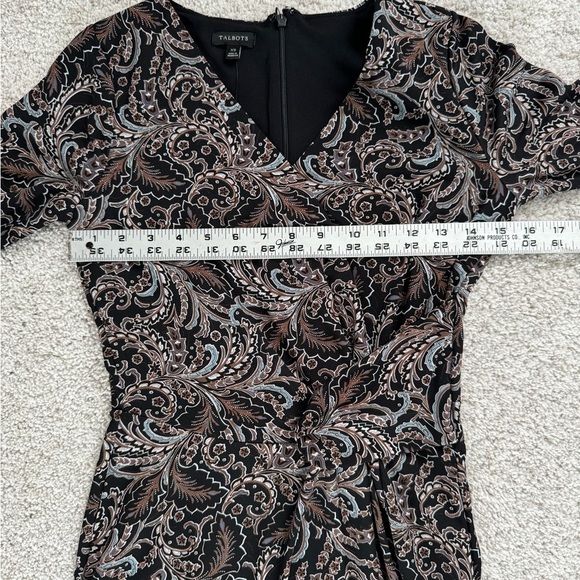 Talbot’s Brown Paisley Wrap Dress NWT Size XS - Picture 6 of 7